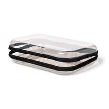 Hard Shell Zipper Pencil Case (Gray) , 6.25" Height, 8.75" Depth, 2" Width, 0.198 Lbs - Light Grey - View 3