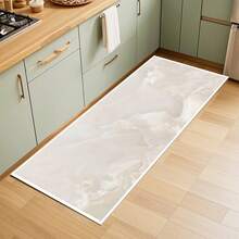 1/2pcs Marble Texture Pattern Kitchen Mat, Suitable For Indoor/Outdoor, Absorbent & Dirt-Proof, Applicable For Bedroom, Bathroom, Kitchen, Entrance - Machine Washable Home Decor - White - View 26