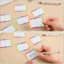 Colorful Name Tag Labels Stickers,  360 Plain Label Gift For Presents,  3 X 2 Inch Name Stickers,  Colorful Border Name Tags For Office,  School,  Home,  Events,  And Parties - Multicolor - View 6