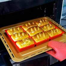 1PC Silicone Mini Bread Baking Tray -9-Grid Baking Tray, Perfect For Mini Bread, Corn Cake And Brownie Cake, Heat-Resistant Manual Baking Mold For Birthday Parties - Used For Making Rectangular Pastries, Kitchen Baking Mold Accessories