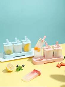 4 ألوان من صناديق آيس كريم مثلجات للاستخدام المنزلي، قوالب آيس كريم، مثلجات آيس كريم، صناديق مكعبات الثلج، آيس كريم ثلجي، يمكنك صنع قوالب آيس كريم مختلفة بنفسك، مزيل تلقائي للراحة في الوصول، أشكال مثلجات وصناديق مكعبات الثلج كاملة، يمكن تخزينها في الفريزر لفترة طويلة، مقاومة للسقوط بدون تشقق