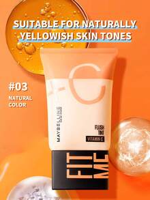 Maybelline 美宝莲 FIT ME FLUSH TINT VC 03 NAT PK CN 30ML 维生素 C 烟酰胺 - 自然 - 查看 1