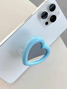 1 Stück einfarbiger Acrylspiegel Herzform Handy Griff Expandierbarer Tablet Tischständer kompatibel mit iPhone, Android Handy, Geschenk für Geburtstag, Familie, Freunde Drück-Zieh Handygriff, Handyhalterung, Handyzubehör kompatibel mit iPhone, Android Handy, Geschenk für Geburtstag, Familie, Freunde