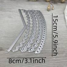 Silver Gray Metal Cutting Dies, Fantasy Flower Shape Edge Decor, Scrapbook Paper Craft Punch Tools,Back To School,School Supplies