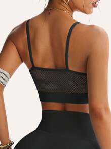 1pc Classic Sexy Non-Removable Padded Medium Support Sports Bra