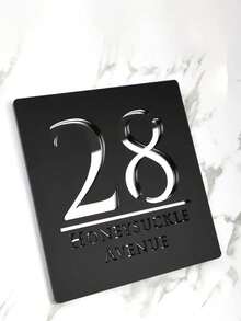 Customized Dual-Layer Laser Carved Physical Strength 3D Crafted Address Plaque, Suitable For Home And Office, Easy Installation, Perfect Decoration For Home Entrance - Black - View 26