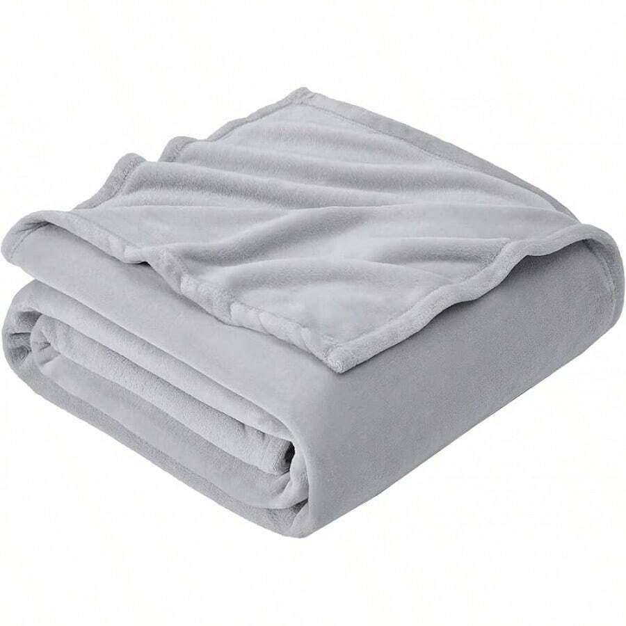 Sofa Blanket Living Room Cover SetFleece Blanket Twin Size, Soft Cozy Twin Blanket, Fuzzy Flannel Blanket Bed, Sofa, Couch, Travel, Camping, 60 X 80 Inches - 淺灰色 - 查看 1