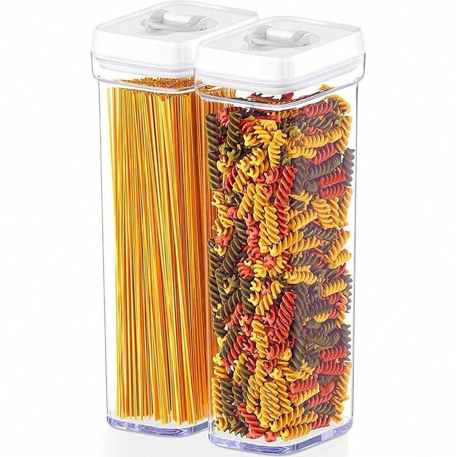 New Pasta Storage Containers For Pantry - Set Of 2 Airtight Spaghetti Container Storage - I For Spaghetti & Noodl, Pantry Anization And Storage, Keeps Food Frh - Set -2 Pasta - 2 Quarts - View 1