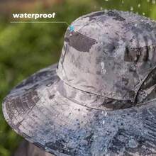 Wide Brim Solar Fan Outdoor Fishing Hat, Solar&USB Charging Sunscreen Sun Hat For Men Women, Sun Hat UPF 50+ With 2 Fans - Camouflage a - View 4