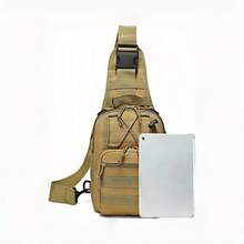 Tactical Backpack - Multi-Functional Outdoor Sports Chest Bag, Shoulder Crossbody Bag, Durable Zipper Closure, Oxford Cloth Material, Adjustable Strap, Fitness, Hiking, Fishing Can Be - 譚 - 查看 3