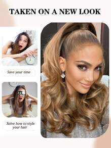 Extensión de cola de caballo con clip, extensión de cabello en cola de caballo de 12 pulgadas de largo, ondulada, suave y de aspecto natural, pieza de cabello sintético de buena calidad para uso diario y de fiesta de mujeres