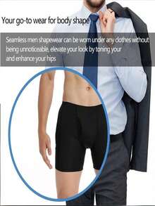 Men Sexy Underwear Shorts Padded Butt Hip Lifter Enhancer Shorts Boxer Briefs Nylon Breathable Shapewear Underpant Menswear Socks Period Lingerie Beige - Black - View 6