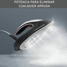 Generador de Vapor Express, suela con tecnología Durilium AirGlide, depósito de 1.8 L, fácil de usar, elimina pliegues de cualquier tipo de prenda, Negro/Plata, SV8062X0