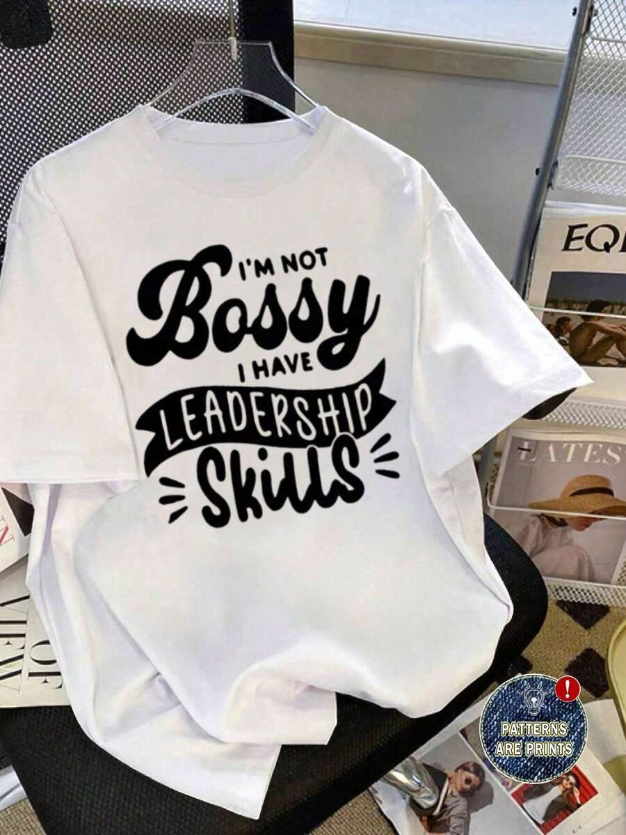1 Pack Girls Casual Printed Crew Neck Short Sleeve T-Shirt Summer Student Youth Clothing - 白色 - 查看 1