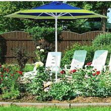 Bakaji 沙灘花園遮陽傘，帶斜躺鋼桿，防紫外線布料，直徑 210 厘米，帶肩帶盒