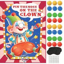 Circus Carnival Party Game - Clown Nose Stickers, Circus Party Game, Clown Party Game, Birthday Party Game, Circus Event, Includes 2 Blindfolds And 24 Nose Stickers, Clown Theme Party Game, Carnival Party Supplies, School Classroom Office Party Game, Clown Poster, Carnival Event Gathering, Party Supplies, Birthday Party Supplies, Reusable Stickers - Multicolor - View 2