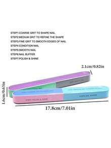 10 件套 100/180 号专业美甲锉、缓冲海绵块刷、指甲剪套装、带角质层钳、推刀、指甲钳、手指分离器、美甲套装、UV 凝胶抛光工具 - 彩色 - 查看 7