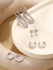 IRONBOX 4 perechi cercei mici din aur pentru femei, hipoalergenici, placați cu aur de 14K, seturi de cercei groși pentru piercing-uri multiple, cercei delicați, set de bijuterii drăguțe din argint pentru cartilaj, cadouri