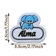 Custom Cute Animals Name Patch, 2pcs Personalized Embroidered Name Tag, Sew On/Iron On Patches Suit For Clothing Uniform Work Shirt School Uniform