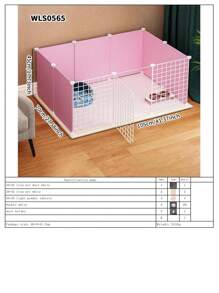 Small Cat Fence, Foldable Guinea Pig/Rabbit Cage, Indoor Removable Balcony Half Enclosed Pet Fence, Space Saving