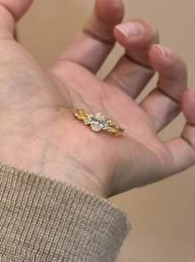 1 pièce Bague anneau de pigeon œuf diamant éclat style ancien rempli d'étoiles point foré brossé tempérament