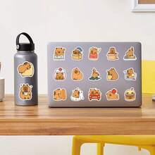 100pcs Cute Capybara Doodle Stickers, Capybara Themed Stickers, Capybara Merchandise, Adorable Stickers, Animal Stickers, Fun Stickers, Capybara Gifts, Capybara Models, Waterproof Vinyl Stickers, Stylish Laptop Sticker Set, Skateboard Stickers, Water Bottle Stickers, Notebook Stickers - Multicolor - View 10