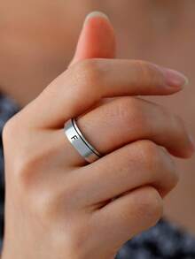 1pc Stainless Steel 12 Zodiac Constellations Rotating Ring, Birthday Gift For Men & Women