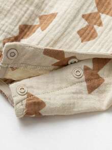 mini bala Baby Sleeveless Romper – Gauze Fabric & Breathable – Cool Summer Wear - Brown Tone - View 7