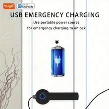 Graffiti Smart Fingerprint Door Handle Lock - Wireless, Battery Powered, 3 Unlock Modes (Fingerprint, Key, App), Wireless Enabled, Touch Sensor, Compatible With Smart Living, Suitable For Home, Restaurant, Office, Apartment, Bedroom - Black Metal Security Handle, Battery Free, Portable Door Lock - Khóa tay nắm cửa thông minh - Xem 4
