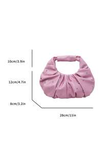 Bolso de mano en forma de nube plisado, bolso de tela informal, bolso de embrague en forma de media luna, bolso versátil para mujer - Nuevo para 2024