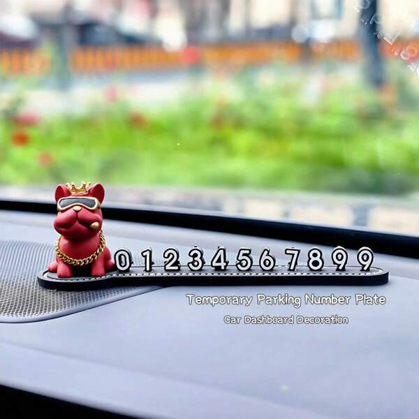 French Bulldog Car Dashboard Decoration Temporary Parking Permit