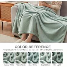 Sofa Blanket Living Room Cover SetFleece Blanket Twin Size, Soft Cozy Twin Blanket, Fuzzy Flannel Blanket Bed, Sofa, Couch, Travel, Camping, 60 X 80 Inches - 青瓷 - 查看 2