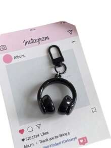 1pc Simple & Cool 3D Headphone Pendant, Creative Minimalist Style Bag Charm, Best Friend Gift