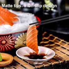 Fhre 10 Pairs Reusable Fiberglass Chopsticks Non-Slip Chopstick Dishwasher Safe For Chinese Style Japanese Food Cooking Chopsticks (9.5"Black Cherry Blossom)