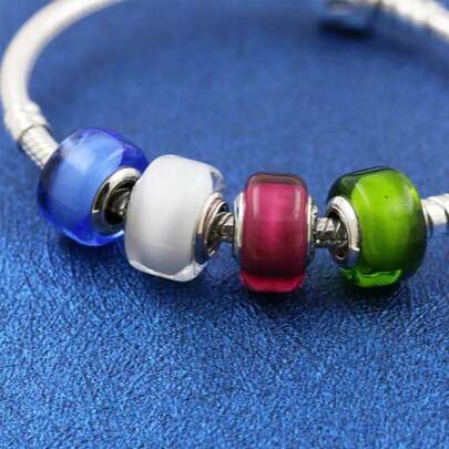 1 pieza Pulsera de cuentas de vidrio de doble capa lujosa y colorida, regalo único y elegante para el Día de San Valentín, adecuado para hacer pulseras de hueso de serpiente, regalo para fiestas