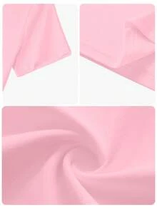 Gun And Rose Placement Print,Women's Crop Length Slim Fit Round Neck Short Sleeve T-Shirts&Top,Rose&Slogan Letter,Daily&Beach&Night Out&Holiday&Office&Home&Street,For Spring&Summer&Fall,Vacation, Vacation,Summer Tops,Summer For Women,Summer,White Top - Baby Pink - View 8