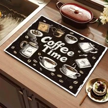 1 pieza Felpudo drenante para encimera de cocina, alfombrilla antideslizante absorbente de agua, felpudo de uso múltiple lavable para encimeras, cafeteras, mesas de comedor, platos