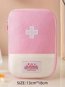 1pc Portable Medicine Bag, Cute Mini First Aid Kit, Medical Emergency Kits, Organizer Outdoor Household Medicine Pill Storage Bag, Empty First Aid Kit, Mini Portable Medical Kit First Aid Bag, Outdoor Camping Family Survival First Aid Kit, Cross Pattern First Aid Kit, Suitable For Car Bike Marathon Running Outdoor Camping Hiking Emergency