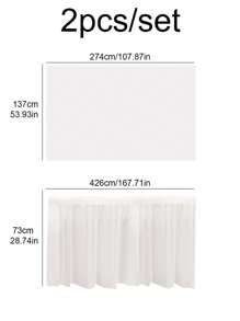 1 Set Rectangular Tablecloth & Skirt, PEVA Plastic Oil-Proof, Waterproof, Stain-Resistant For Wedding, Party Decoration