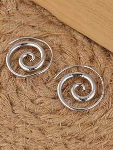 男女款简约螺旋环耳环