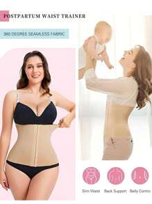 1 pièce Ceinture amincissante pour le ventre des femmes à fermeture à crochet et à œil sans couture, multicolore. Gaine de taille, corset de maintien de la taille, accessoire de gym sans bord qui roule. Sports et extérieur.
