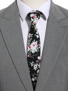 1 件男士休闲时尚花卉图案领带，适合日常聚会、商务外出、旅行和度假男士领带