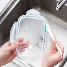 2-Piece Set Of Multifunctional Dual Head With Tail Scraper, Multi-Purpose Kitchen Cleaning Brush Set - Suitable For Cleaning Small Spaces, Corners, And Gaps - Easy To Clean, Perfect For Home Use - 白色 - 查看 9