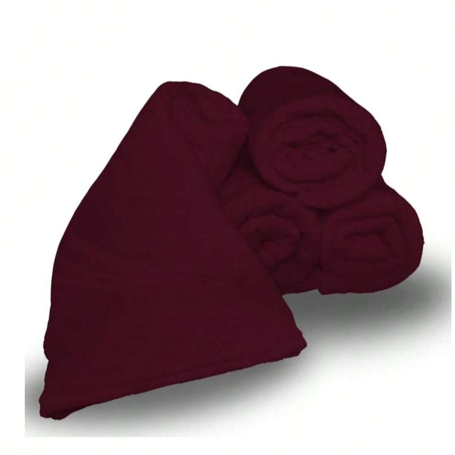 Kit 2 Plain Blankets For Couples In Microfiber 1.80 X 2.00 - Beauty & Comfort - KIT 2 WINE - View 1