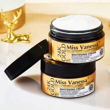 Miss Vanessa crema blanqueadora 24K GOLD brillo múltiple 1 pieza hidratante iluminador suaviza piel uniforma tono fórmula avanzada piel blanca sedosa beauty night cream - Blanco - Ver 3