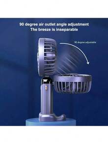 NetHong Mini Desk Fans Air Hand Held Fans USB Rechargeable Portable Fans Cooler Cooling Summer - Navy Blue - View 5