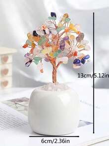 2026 Nuevo árbol de cristal colorido pequeño, decoración del hogar, decoración de cocina, decoración de habitación, decoración de, artesanías decorativas, adorno de escritorio, decoración de mesa de comedor, decoración de dormitorio, decoración de oficina, decoración de habitación, decoración de casa, decor - negro - Ver 8