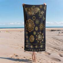 1pc Papercut Floral Beach Towel - Lightweight, Absorbent Microfiber Fabric Ideal For Beach Chair, Swimming Pool, Yoga, Swimming, Camping And Fitness. Great Gift For Family And Friends. | Optimistic Design | Absorbent - C - View 1