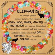 1PC Elephant Gift For Women Friend, Elephant Pendant Bracelet With Blessing Card Gifts For Daughter Son Niece Nephew Friend And Mom Dad, Exquisite Bohemian Style Bracelet Gifts For Elephant Lovers