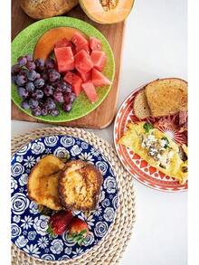 Mismatched Colorful Dinnerware Set Of 6 - Fun Decorative Cute Boho Kitchen Dishes - Zero Lead & Cadmium - 10.5 Inch Diametersummer - 8.5 Inch - View 7